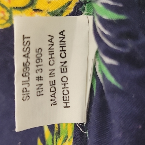 Pineapple Reversible Bucket Hat Navy with Yellow Orange and Green 100% Cotton - Picture 7 of 10